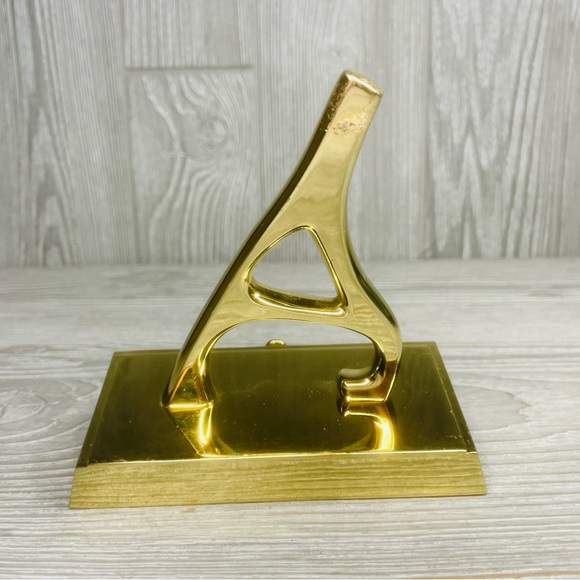 Pottery barn gold tone heavy shelf stocking hook Christmas decorations “ A “ - Picture 4 of 5